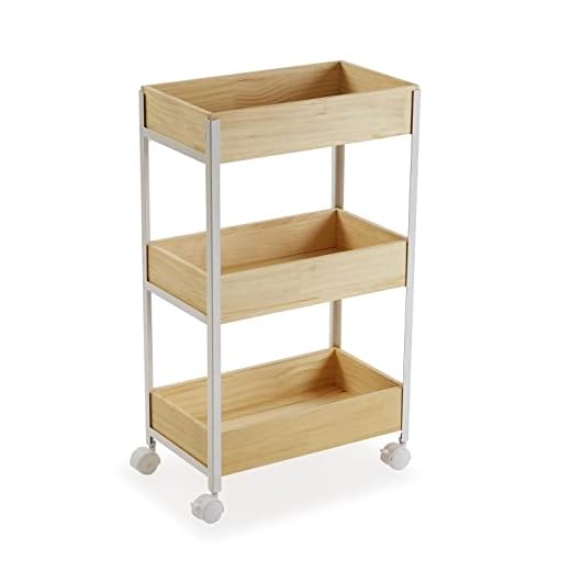 Versa Parnu Mueble para el Baño Auxiliar, con 3 estantes, Medidas (Al x L x An) 70 x 23 x 40 cm, Madera y Metal, Color Blanco