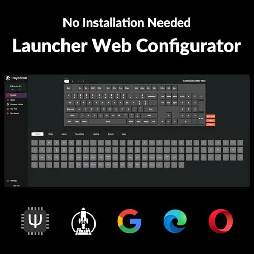 Image of Keychron K10 Version 2 Full Size 104 Keys Bluetooth Wireless Mechanical Gaming Keyboard for Mac Windows Super Red Switch White LED Backlight /USB C Wired Computer Keyboard