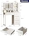 Kitsure Vanity Desk with Mirror and Lights - Large Capacity Makeup Vanity with 4 Fabric Storage Drawers & 3 Lighting Modes, Vanity Table Set with Sturdy Metal Frame for Bedroom, White, 35