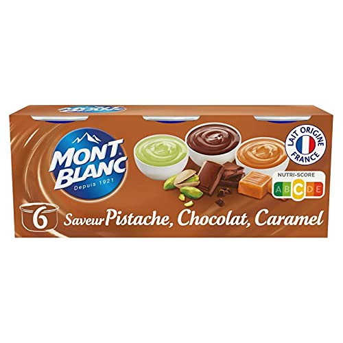 MONT BLANC - Crème Dessert Multi Variétés Chocolat Caramel Pistache 750G - Lot De 3 - Vendu Par Lot