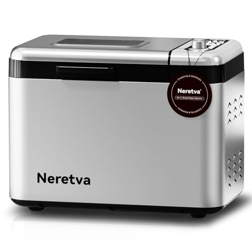 Neretva Bread Maker, 3.3LB Larger Bread Machine 15-in-1 Stainless Steel & Nonstick Ceramic Pan & Auto Nut Dispenser Breadmaker Machines Full Touch Panel with Gluten Free White Wheat Rye French Pizza image 2
