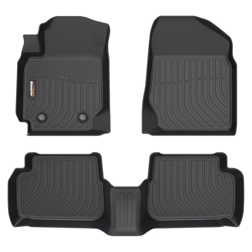 Binmotor-All Weather Floor Mats for Toyota Corolla 2003-2008 (Without Heating Vents Below The Front Row Seats) Include 1st+2nd Row TPE Rubber Liners Custom Fit for Toyota Corolla Accessories