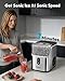 EUHOMY Nugget Ice Maker Countertop, Ready in 7 Mins, 34Lbs/24H Pebble Ice Maker Machine, Self-Cleaning Countertop Sonic Ice Makers with Ice Scoop&Basket, Pellet Ice Maker for Home, Stainless Steel