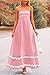 PRETTYGARDEN Women's 2026 Summer Flowy Maxi Dress Casual Sleeveless Spaghetti Strap Ruffle Beach Long Dresses (Pink,Medium)