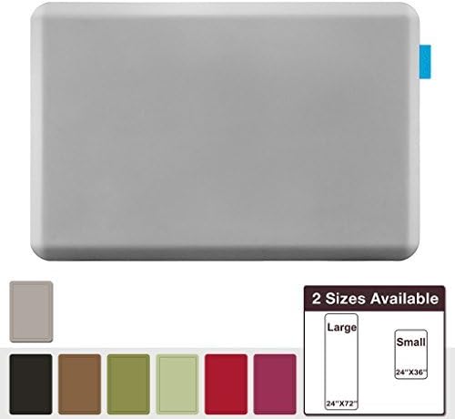 NUVA Premium Anti Fatigue Standing Floor Mat 36 x 24 in, NO PVC!!! 100% PU Comfort Ergonomic Material, 4 Non-slip PU Elastomer Strips on Bottom, 5 Safety Test by SGS (Putty Gray, Clean Pattern)