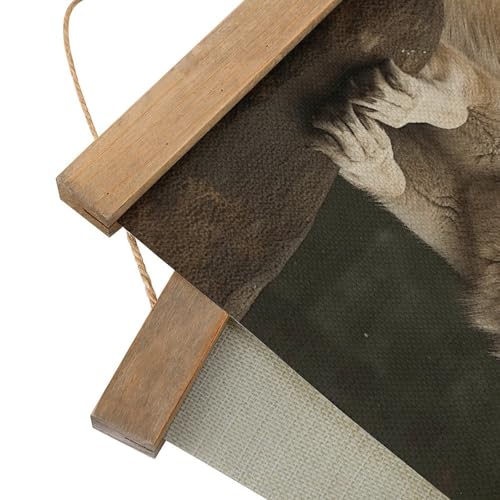 Pintura de lobo gris FekiLoot para renovar paredes vacías del dormitorio 3