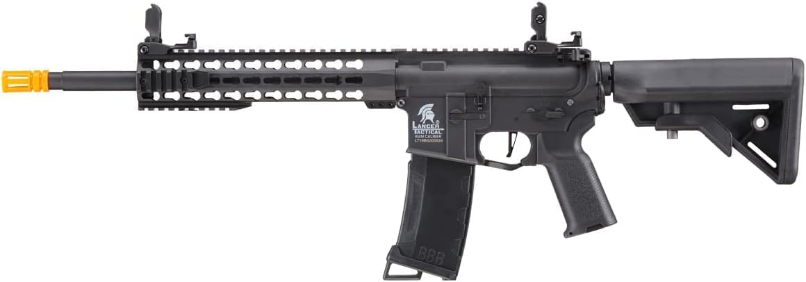 Lancer Tactical Gen 3 Programmable Trigger 10'' Keymod Lightweight Durable Polymer M4 Airsoft AEG with Lipo Battery & Charger (ETU & MOSFET Included)