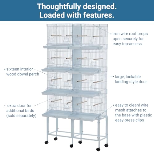 Image of Extra Large Bird Cage Metal Parrot Cage for Mid-Sized Parrots Cockatiels Conures Parakeets Lovebirds Budgie Finch, White