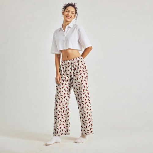 Image of Pepe Jeans Women's Printed Cotton Spandex Regular Fit Pyjama Bottoms | Comfortable Stretch Pyjama for Sleep & Lounge Wear | Soft Breathable Fabric | Elastic Waistband with Drawstring | All-Day Comfort