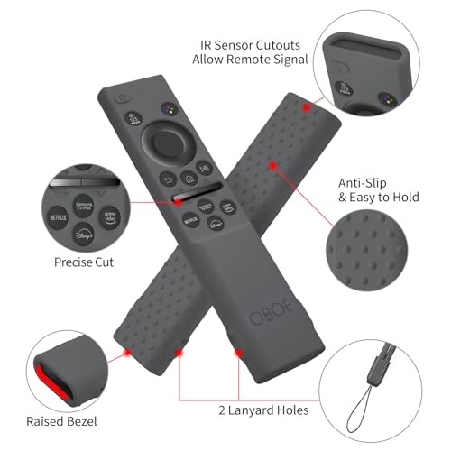 Image of OBOE Silicone Tv Remote Cover for Samsung Smart Tv Remote BN59-01311 Open Key Case, I-Dark Grey