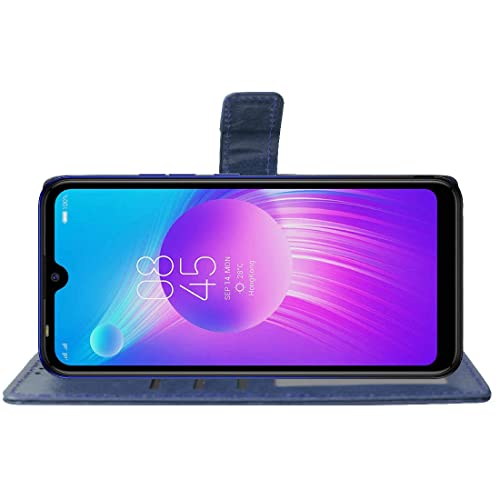 Image of Flip Cover Back Case for Tecno Spark Go | Premium Leather Finish | Inbuilt Pockets & Stand | Flip Cover Back Case for Tecno Spark Go (Blue)