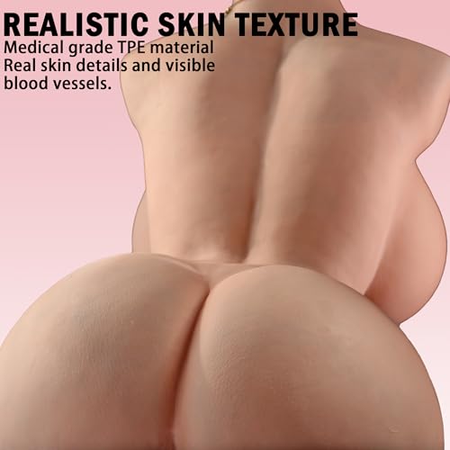 Image of Shemale Sex Doll with 4 Holes,Shemale Sex Doll for Male,Breasts Anus Vagina can be Inserted,Transsexual Torso Love Doll Adult Toy with 8.7inch Huge Dildo 38Lb