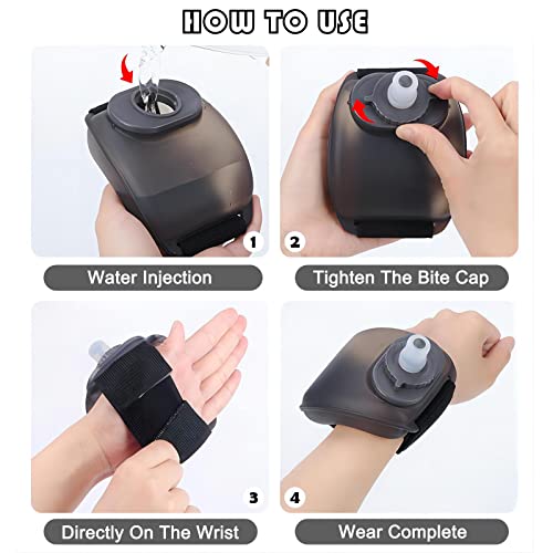 Portable Wrist Water Bottle,Adjustable Wrist Water Bottle,Outdoor Running Wrist Water Bottle,Wearable Handsfree Silicone 7 Oz Running,Portable Fitness Cycling Marathon Rock Climbing Sports Cup #TOP6