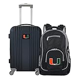 Denco 2-Piece Luggage Set, Includes 21-inch Two-Tone Hardcase Spinner and 19' Laptop Backpack, Team Color