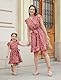 PATPAT Mutter Tochter Kleid Set: Gepunktetes Kleid mit Flatterärmeln für perfekte Familien-Matching-Outfits,Kleider für Baby - Mädchen/Mädchen/Damen