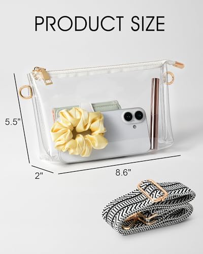 Clear Purse for Women, Small Clear Bag for Stadium Events, Crossbody Handbag for Concert, Party, Sport Fans3