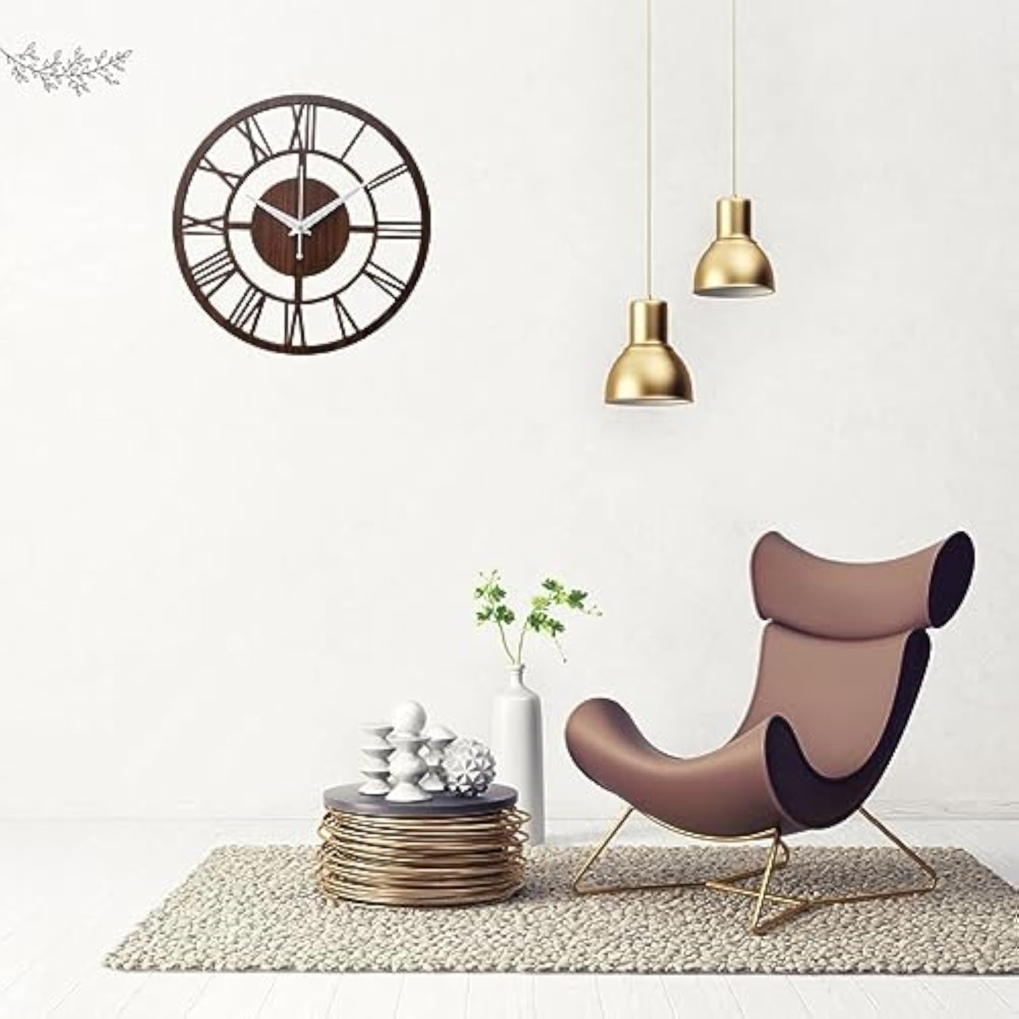 Wooden Brown Designer Analog Wall Clock, 12 Inch