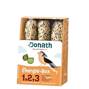 Energie-Box 1,2,3-3 Nusstangen (3 x 120g) – traditionell in feinstes Rinderfett getaucht – Ganzjahres Wildvogelfutter mit kraftspendendem Fett – aus unserer Manufaktur in Süddeutschland