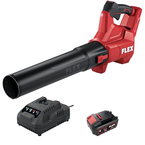 FLEX Aktion Akku Garten-Set GBL 18V – Akku-Laubbläser, 18V Akku und Ladegerät (Max. Schnittkapazität 35 mm, 18V / 5,0 Ah Akku) 534494