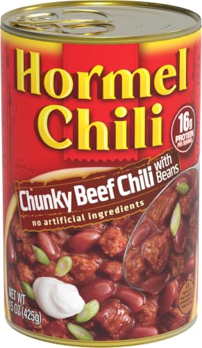 HORMEL Chili Chunky Beef Chili with Beans, No Artificial Ingredients, 15 Oz (Pack of 6)
