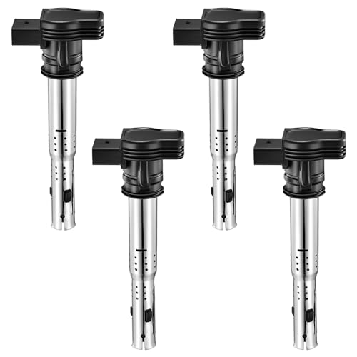 Image of BDFHYK Ignition Coil Pack UF575 Compatible with Audi A3 A4 Allroad A5 A6 Quattro Q3 Q5 TT Volkswagen Tiguan VW Jetta Rabbit Beetle Passat Golf GTI Eos CC Audi Oem Coil Pack 1.6L 2.0L 2.5L Set of 4