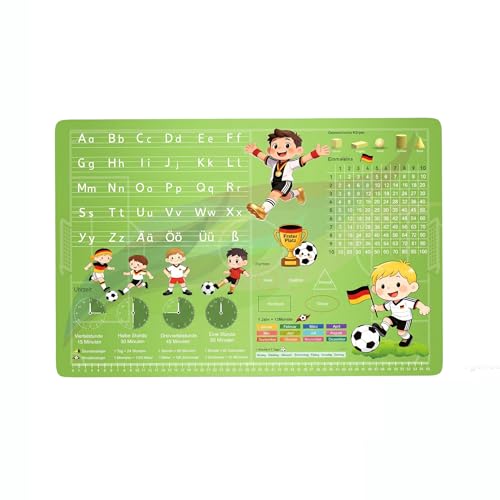 Alfombrilla de escritorio para niños, 60 x 40 cm, lavable, para habitación infantil, para hacer deberes, para manualidades (tema de fútbol)