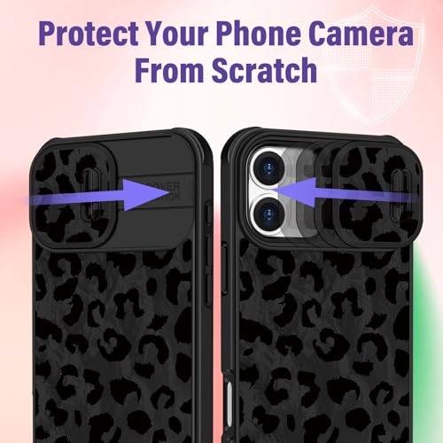 Image of Funermei for iPhone 17 Case - Women Girls Cute Phone Cover Pretty Girly Aesthetic Black Butterfly Unique Design with Slide Camera Cover and Dual Protection Funda for iPhone 17 Case