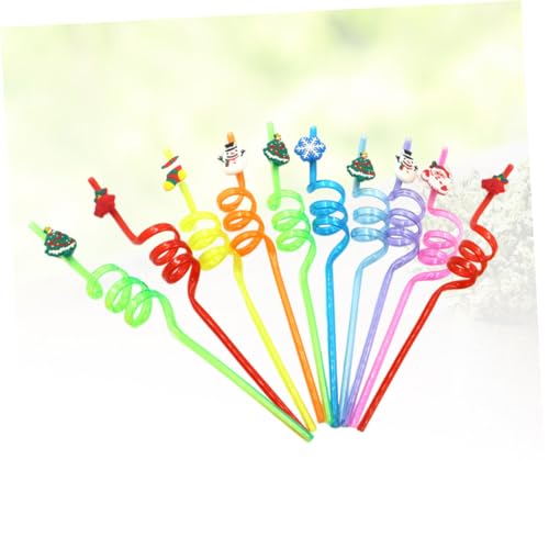 Pitillos desechables para fiesta navideña, 10 piezas miniatura 7
