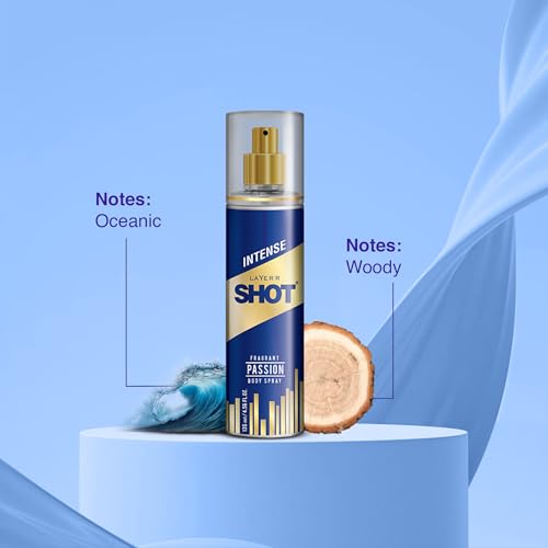 Image of Layer'r Shot Best Passion Body Spray For Men 2 x135ml Each | Long-Lasting Premium Fragrance Woody & Oceanic Scent | Ideal For Body & Clothes | Perfect For Men