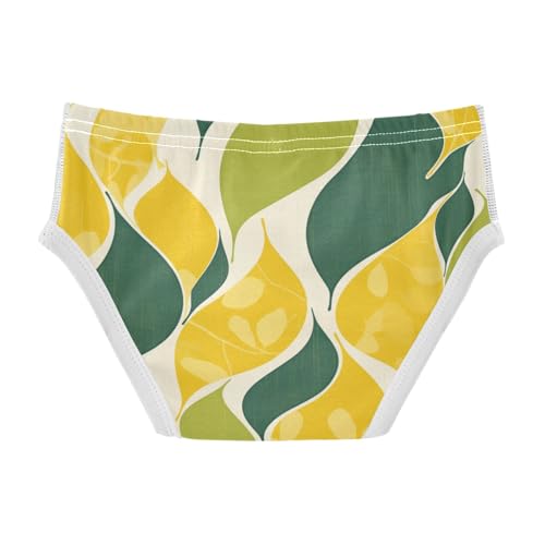 KLL Vintage Grass Green Yellow Pattern Toddler Boys Pure Cotton Athletic Underwear Breathable Children Undies2