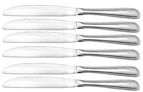 6 piece Super Quality Heavy Duty 4mm Thickness Stainless Steel Dinnerware, High-Polish Finish (6 pc Dinner Knife)