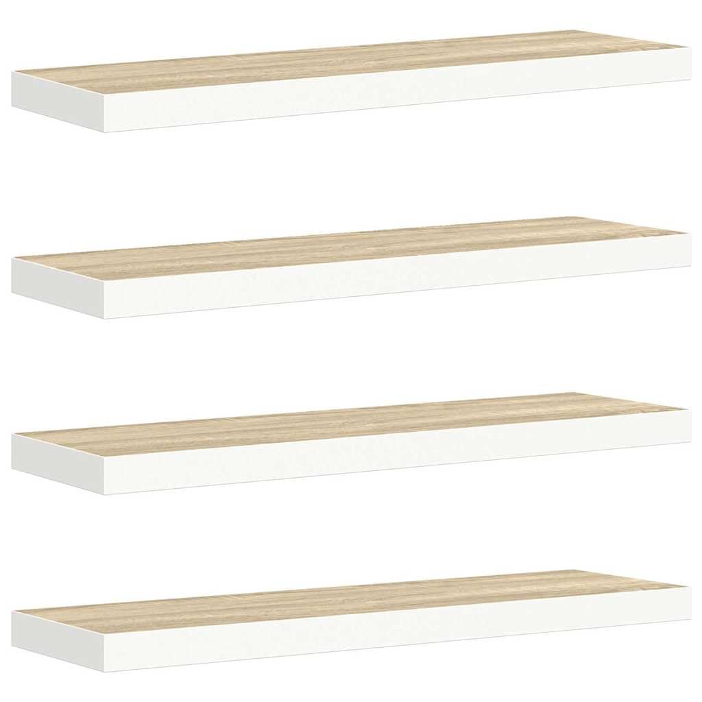 Juego de 4 estantes flotantes de pared (80 cm, madera de densidad
