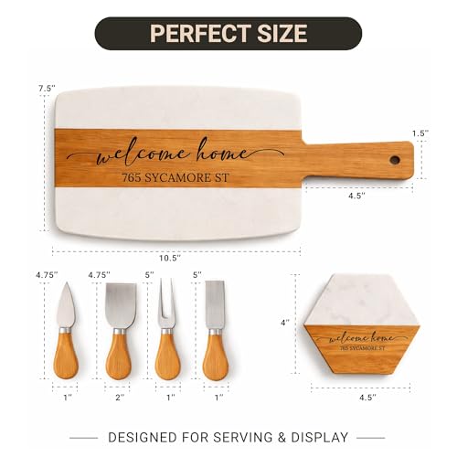 Tabla de cortar personalizada en madera con set de cuchillos miniatura 5