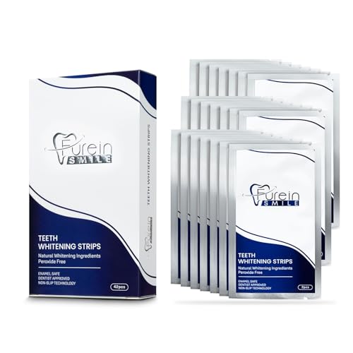 Furein Smile 42 tiras blanqueadoras sin peróxido, sabor a menta, no dañan el esmalte dental