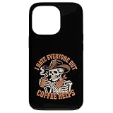 I Hate Everyone But Coffee Help Skeleton Cowboy Western スマホケース iPhone 13 Pro 用