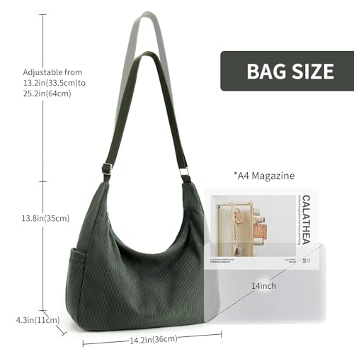 Bolso Hobo de pana mujer capacidad grande tote casual miniatura 4