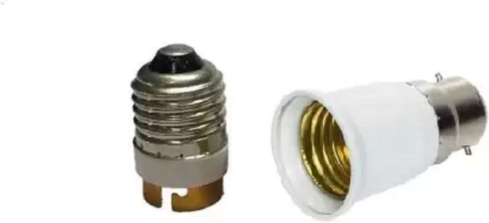 SEASPIRIT B22ConvertE27-Holder-9 Aluminium with E27 to B22 Adapter,Plastic Light Socket(Pack of 1) Plastic, Aluminium, Brass Light Socket (Pack of 1)