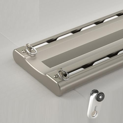 Binario per tenda a doppio soffitto, in alluminio bianco con scorrimento liscio, per uso interno, moderno bastone per tendaggi su misura, sistema di scorrimento regolabile da 100 cm