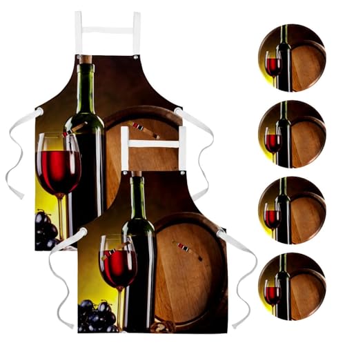 Tablier de cuisine et nettoyage de la maison lot de 2 avec broches pour restaurant et bar