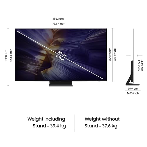 Image of Samsung 209 cm (83 inches) 4K Ultra HD Smart OLED TV QA83S90FAEXXL (Graphite Black)