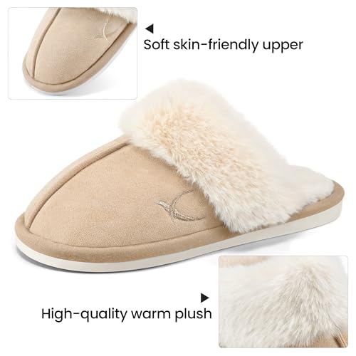 Aomigoct Slippers for Women Warm House: Winter Bedroom Home Slippers Ladies Slipper Indoor Outdoor3