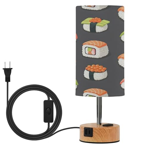 Blueangle Sushi Touch Table Lamp with Dual USB & Outlet