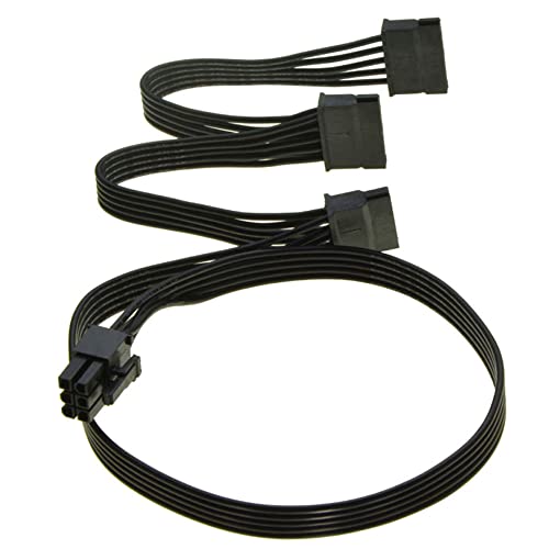 Cable de energía SATA PCIe 6Pin a 3 SATA Oro