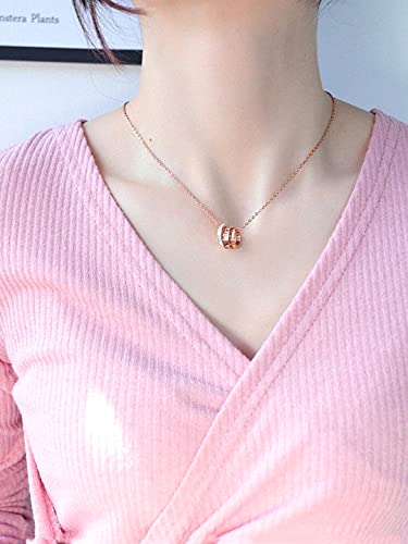 Image of Yellow Chimes Chain Pendant for Women Rose Gold-Plated Rings Charm Chain Pendant Necklace for Women and Girls.