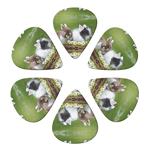 Cute Rabbits Lot de 6 médiators pour guitare acoustique, guitare électrique, basse, ukulélé – fins, moyens et épais. - Les Beatles, Paul McCartney, John Lennon, RIngo Starr, George Harrison Cute Rabbits Lot de 6 médiators pour guitare acoustique, guitare électrique, basse, ukulélé – fins, moyens et épais. – Image 5