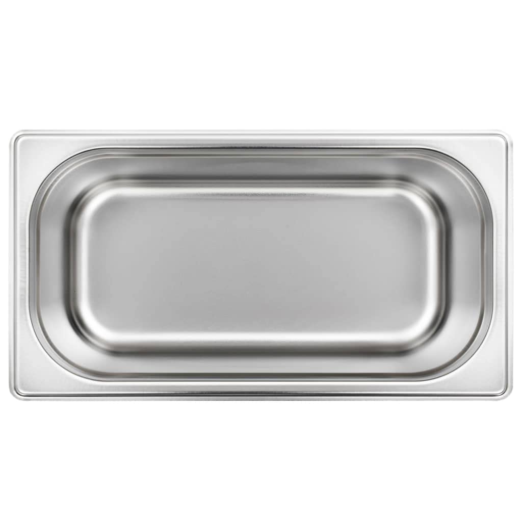 Contenedores Gastronorm GN 1/3, 4 unidades, acero inoxidable, 325 x 176 x 150 mm, 5,7 L, apilables, para Bain-Marie, chafing, dish, buffet, catering, restaurante, cocina, servir, mantener