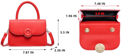 Image of Mini Crossbody Bag for Women, Cute Mini Purse, Ladies Small Top Handle Satchel, Trendy Daily Clutch PU Leather