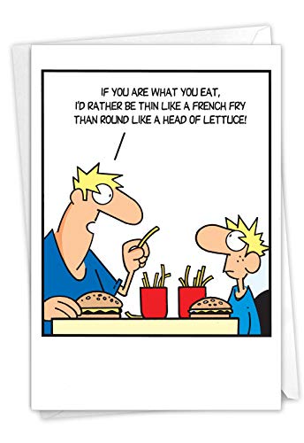 Nobleworks - 1 Funny Father's Day Card With Envelope - Humor Greeting Card For Dads, Stepdad, Grandpa - Thin Like French Fry 357 #TOP3