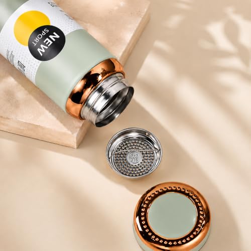 Image of 316 Stainless Steel Water Bottle 1 Litre | Hot & Cold | Durable & Leak-Proof | For Office, Home, Kids, School For Women Men | 1000ml water bottle | Mint Leaf