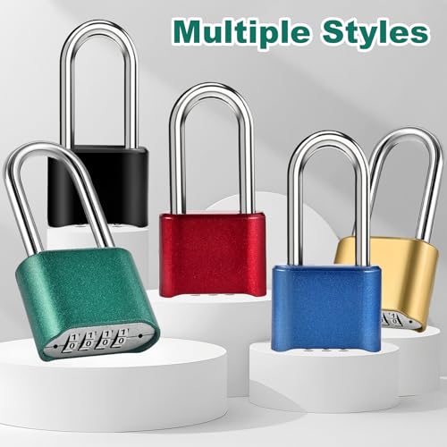 Image of Faburo 2pcs Combination Lock, 4-Digit Heavy Duty Combo Lock, Combination Padlock Outdoor Waterproof Gate Locks for Outdoor Fence, Locker, Sheds, Gym, Gate Hasps (2pcs-Long-Green)